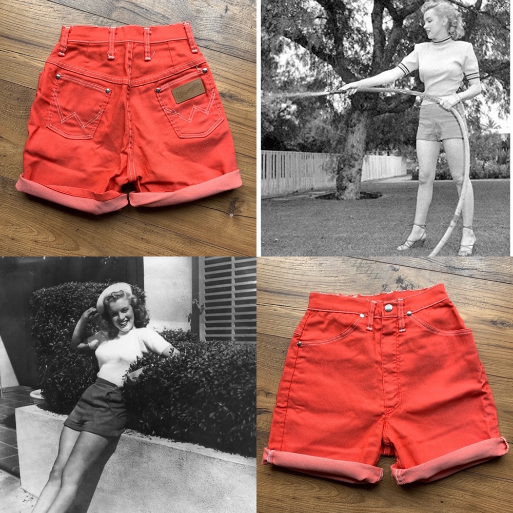 Vintage 1950s Wrangler Shorts Red High Waist - Picture 2 of 7